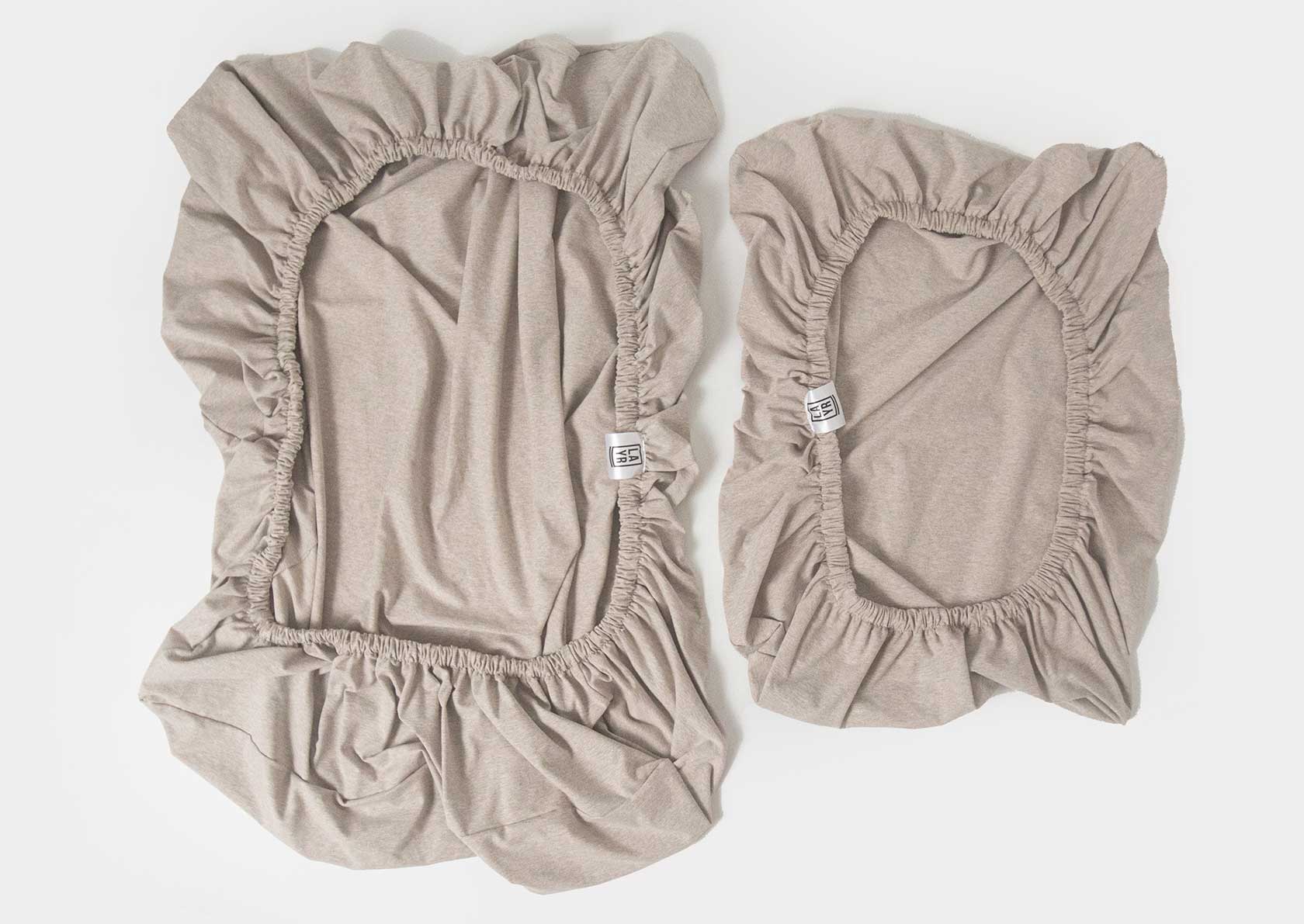 Two sizes of brown dog bed sheets